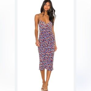 Revolve x House Of Harlow 1960 Gemma Dress in Blue Multi